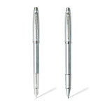 Sheaffer 100 Fountain Pen & Rollerball Pen Gift Set - Brushed Chrome - Picture 1